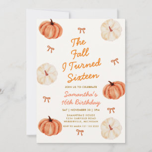The Fall I Turned Sixteen 16th Birthday Invitation