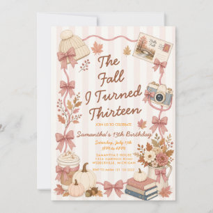The fall I Turned Thirteen 13th Birthday Invitation