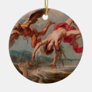 The Fall of Icarus (by Jacob Peter Gowy) Ceramic Tree Decoration