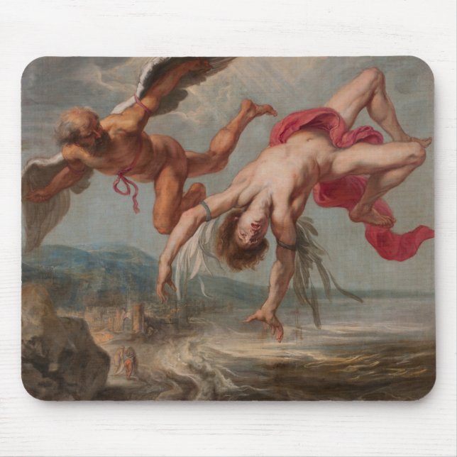 The Fall of Icarus (by Jacob Peter Gowy) Mouse Mat (Front)