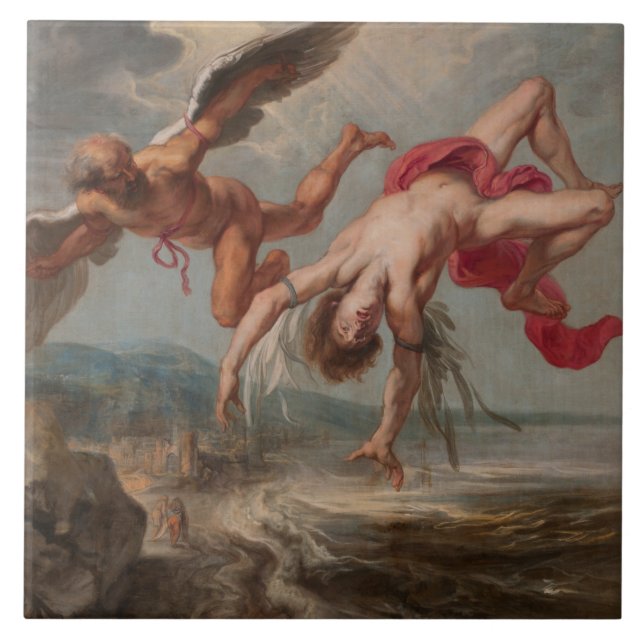 The Fall of Icarus (by Jacob Peter Gowy) Tile (Front)