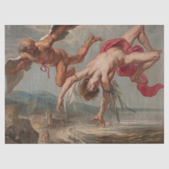 The Fall of Icarus (by Jacob Peter Gowy) Tissue Paper (Front)