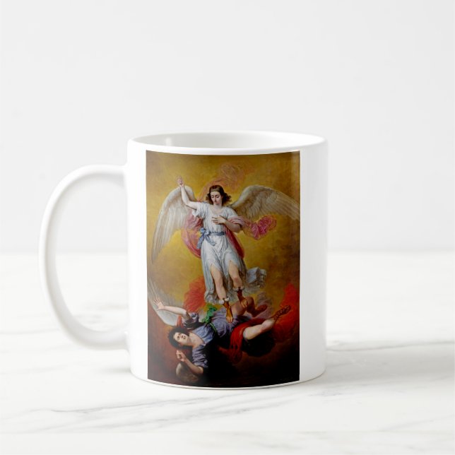 The fall of Lucifer by Antonio Maria Esquivel Coffee Mug (Left)