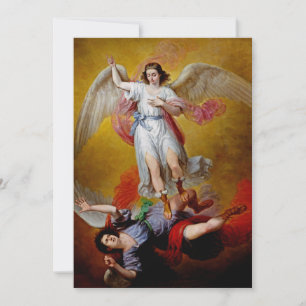 The Fall of Lucifer by Antonio María Esquivel Holiday Card
