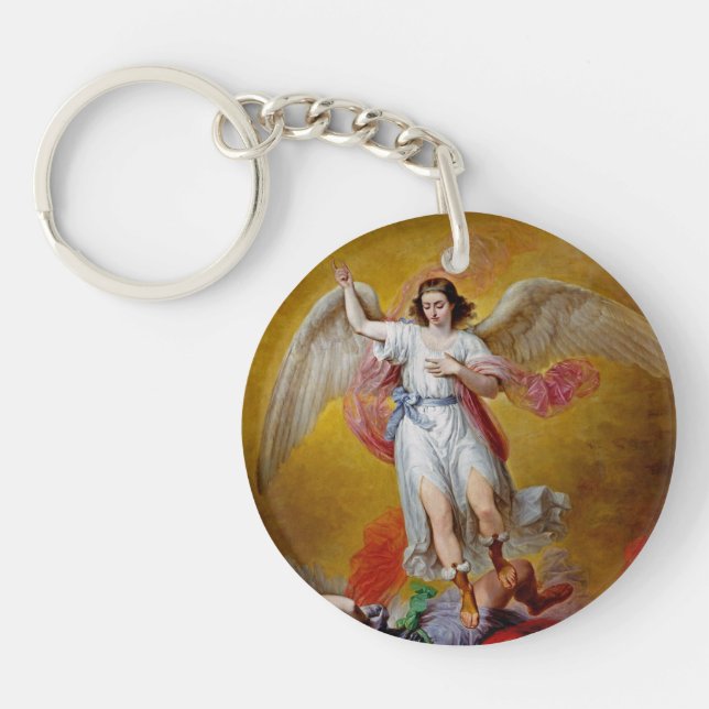 The fall of Lucifer by Antonio Maria Esquivel Key Ring (Front)
