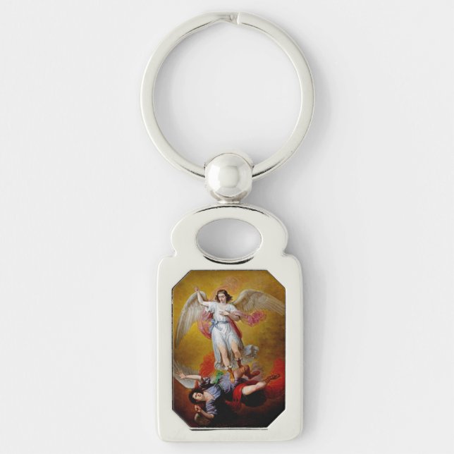 The fall of Lucifer by Antonio Maria Esquivel Key Ring (Front)