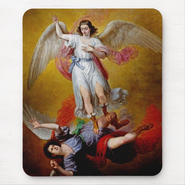 The fall of Lucifer by Antonio Maria Esquivel Mouse Mat (Front)