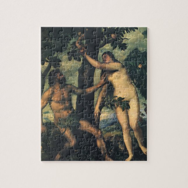 The Fall of Man; Adam and Eve by Titian Jigsaw Puzzle (Vertical)
