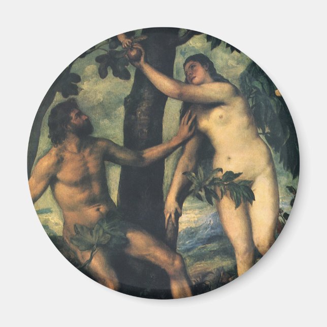 The Fall of Man; Adam and Eve by Titian Magnet (Front)