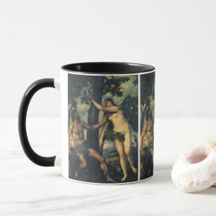 The Fall of Man; Adam and Eve by Titian Mug