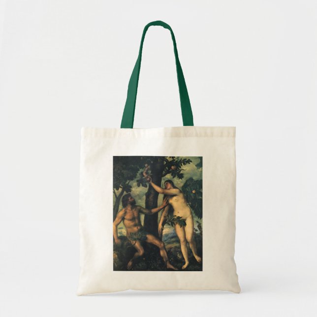 The Fall of Man; Adam and Eve by Titian Tote Bag (Front)