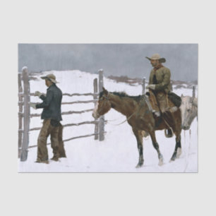 ”The Fall of the Cowboy” by Frederic Remington Tissue Paper
