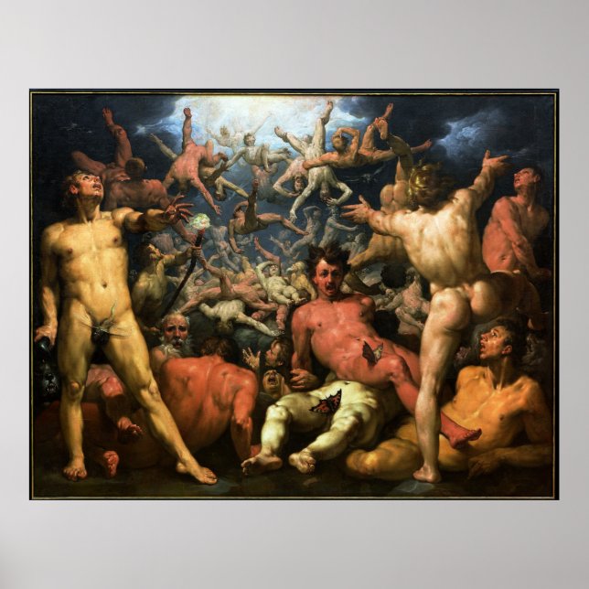 The Fall of the Titans  Cornelis van Haarlem Poster (Front)