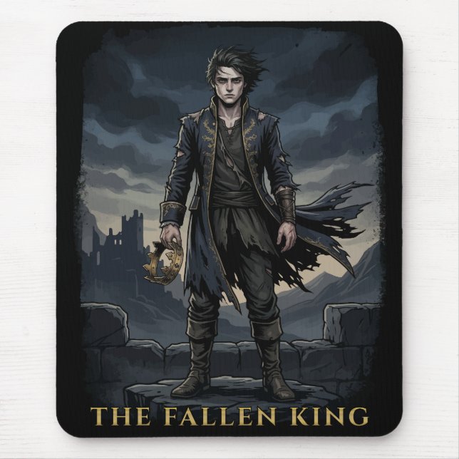 The Fallen King Gothic Dark Fantasy Design Mouse Mat (Front)