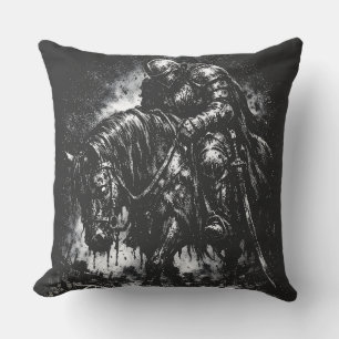 The Fallen Knight by BurnsInHell Cushion