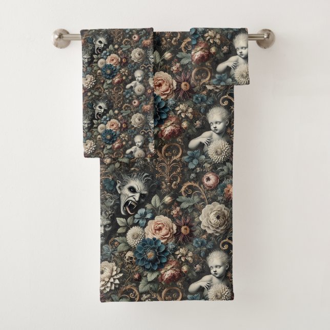 The Fallen Nursery – Gothic Victorian  Bath Towel Set (Insitu)