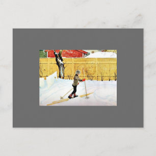 The Falun Yard - little boy on skis Postcard