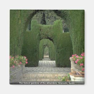The famed gardens of the Alhambra, Granada, Spain Magnet
