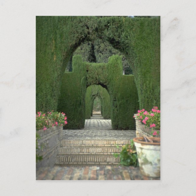 The famed gardens of the Alhambra, Granada, Spain Postcard (Front)
