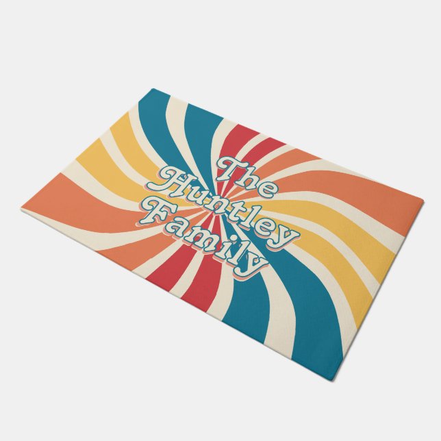 The Family Name 70s Sunburst Doormat (Angled)