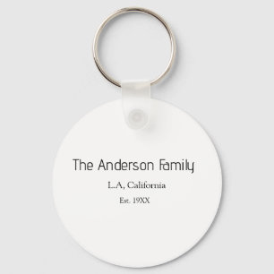 the family name est. year place city reunion summe key ring