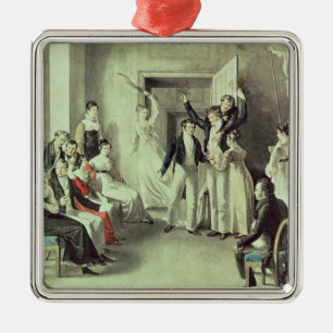 The family of Franz Peter Schubert playing games Metal Tree Decoration