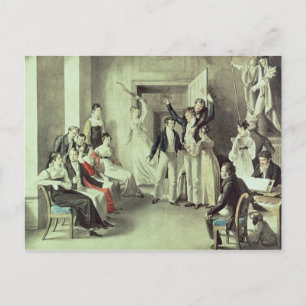 The family of Franz Peter Schubert  playing games Postcard
