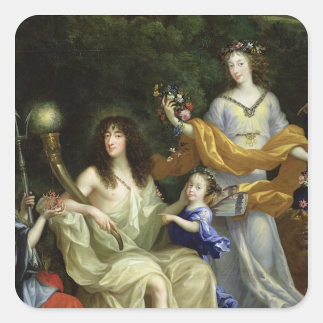 The Family of Louis XIV  1670 Square Sticker (Front)