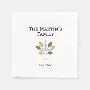 the family reunion est. year name tree community napkin