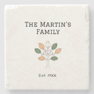 the family reunion est. year name tree community stone coaster