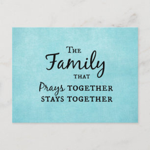 The family that prays together, stays together postcard