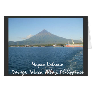 The Famous Mayon Volcano In Summertime Card