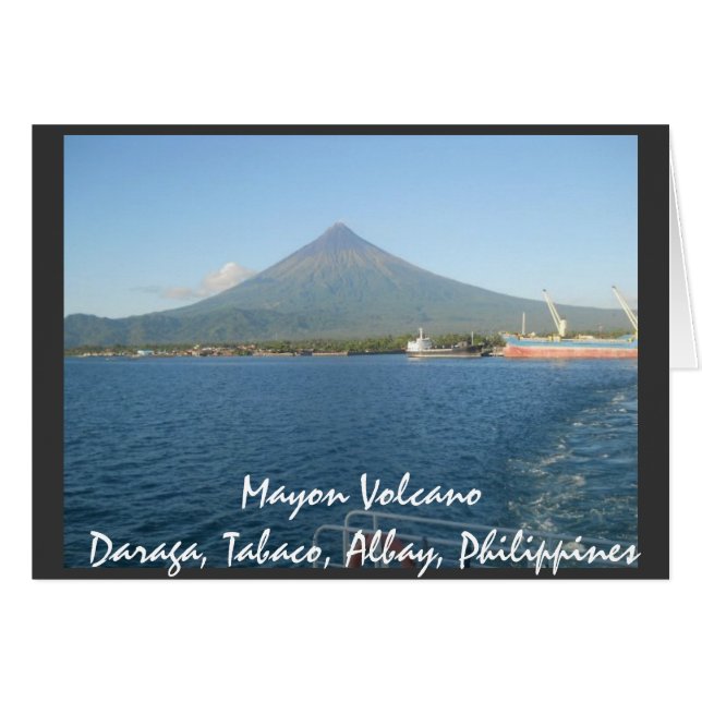 The Famous Mayon Volcano In Summertime Card (Front Horizontal)
