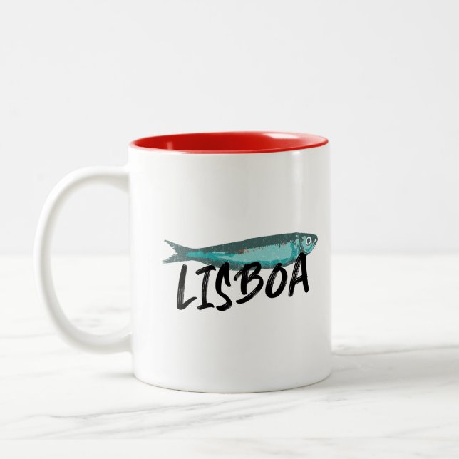 The famous sardine of the Lisbon Festival Two-Tone Coffee Mug (Left)