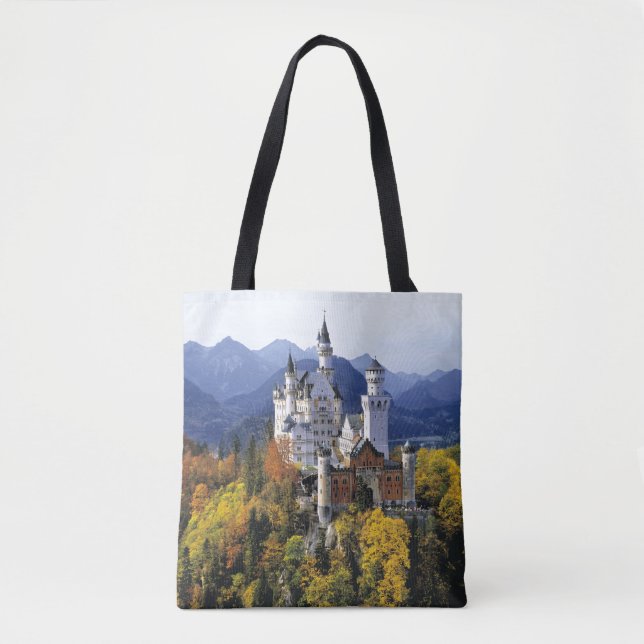 The fanciful Neuschwanstein is one of three Tote Bag (Front)