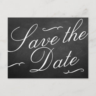 The Fancy Chalkboard Wedding Collection Announcement Postcard