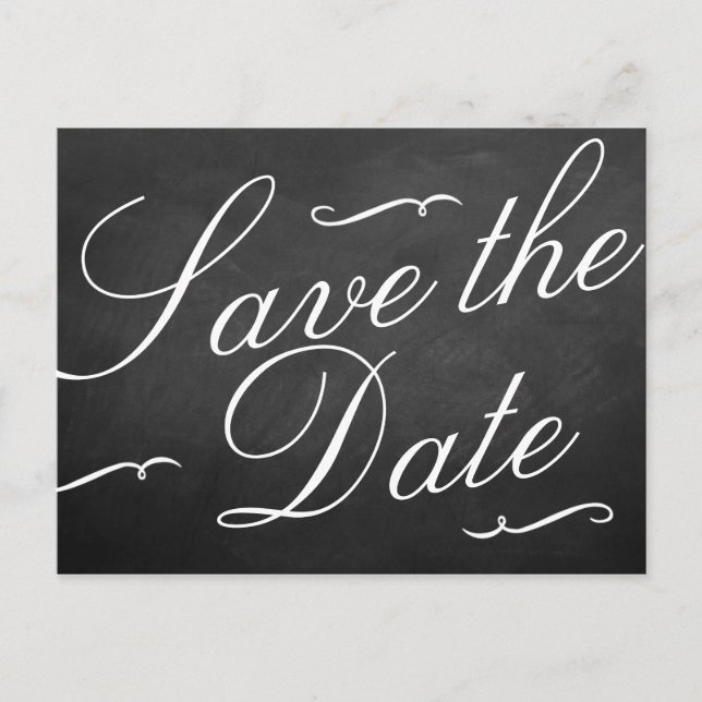 The Fancy Chalkboard Wedding Collection Announcement Postcard (Front)
