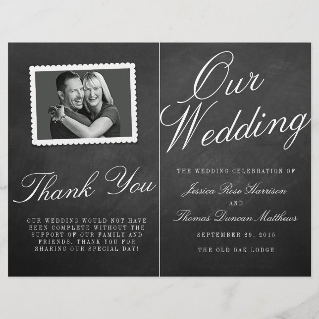 The Fancy Chalkboard Wedding Collection Programs (Front)