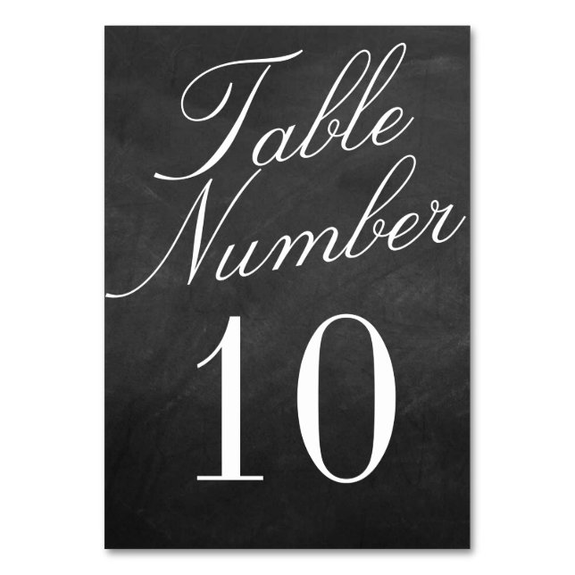 The Fancy Chalkboard Wedding Collection Table Number (Front)