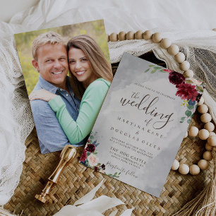 The Fancy Classic Flowers Wedding Of  Invitation