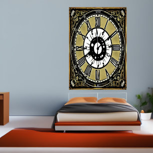 The fancy clock on the wall   AI Art  Poster