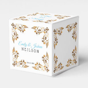 The Fancy Golden Leaf Borders Favour Box