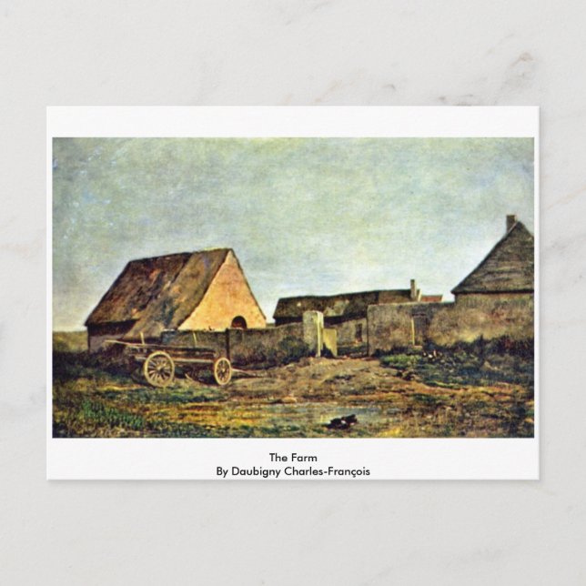 The Farm By Daubigny Charles-François Postcard (Front)