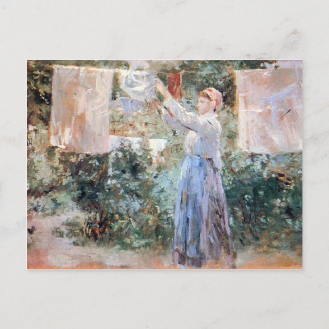 The farmer hanging laundry by Berthe Morisot Postcard (Front)