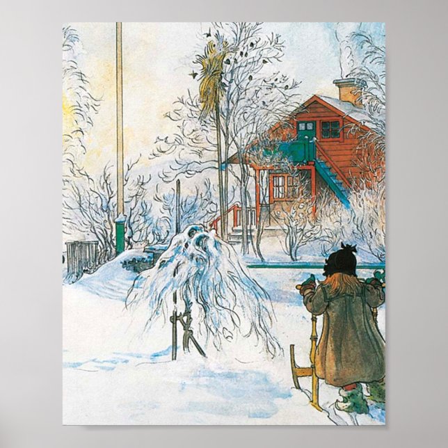 The Farmhouse And Washhouse By Carl Larsson Poster (Front)