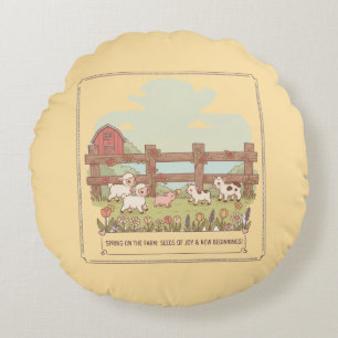 the farms animals  round cushion
