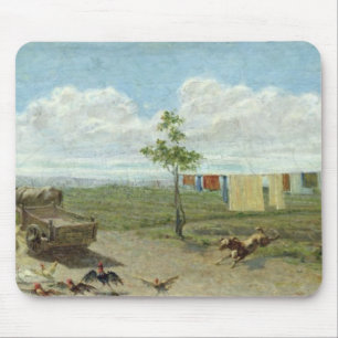 The Farmyard (oil on canvas) Mouse Mat