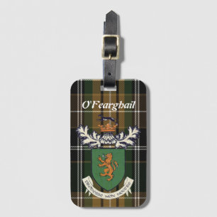 The Farrell Clan of Ireland coat of arms & tartan  Luggage Tag