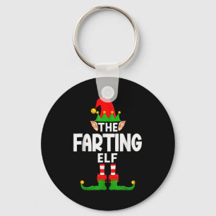 The Farting Elf Family Christmas Pajama Party Key Ring