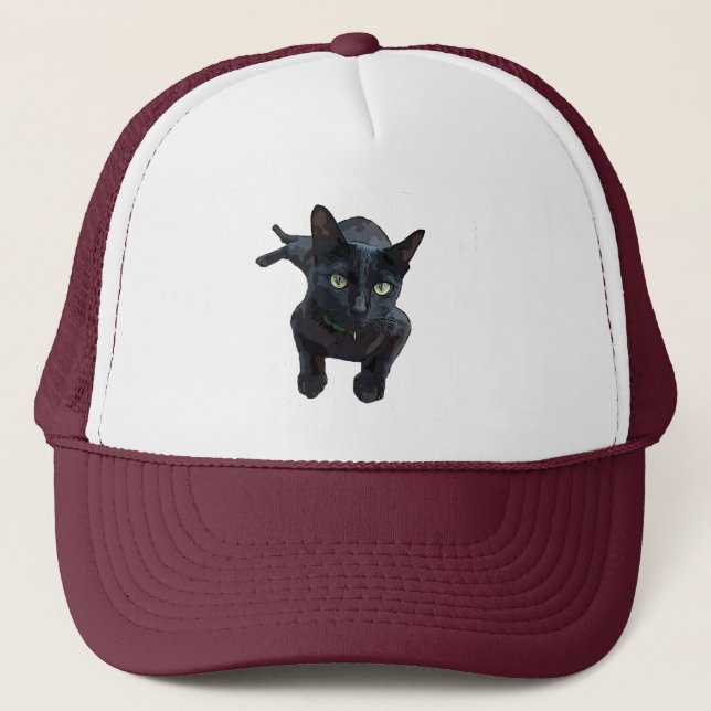 The Fascinating Appeal of Black Cat Trucker Hat (Front)